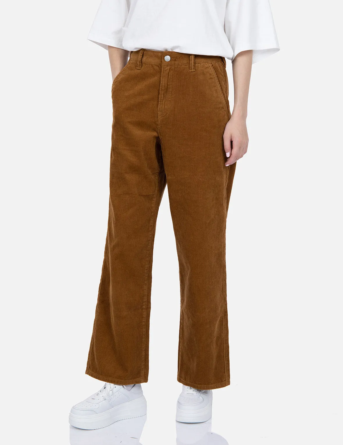 Seagull Embroidery Straight-fit Corduroy Trousers