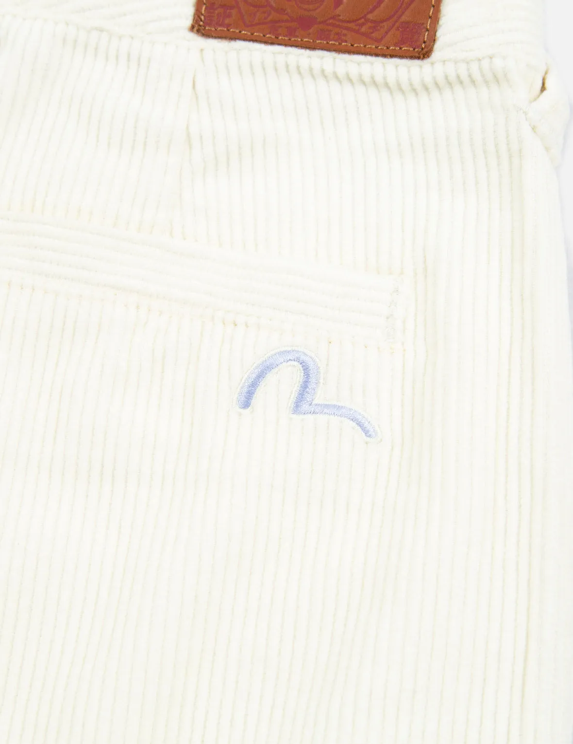 Seagull Embroidery Straight-fit Corduroy Trousers
