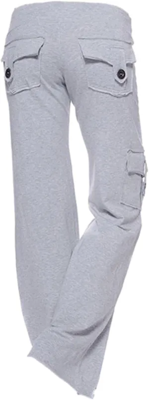 SEAOPEN Cargo Pants for Women High Waisted Baggy Pants Loose Wide Leg Trouser Casual Drawstring Cargo Pants with Pockets