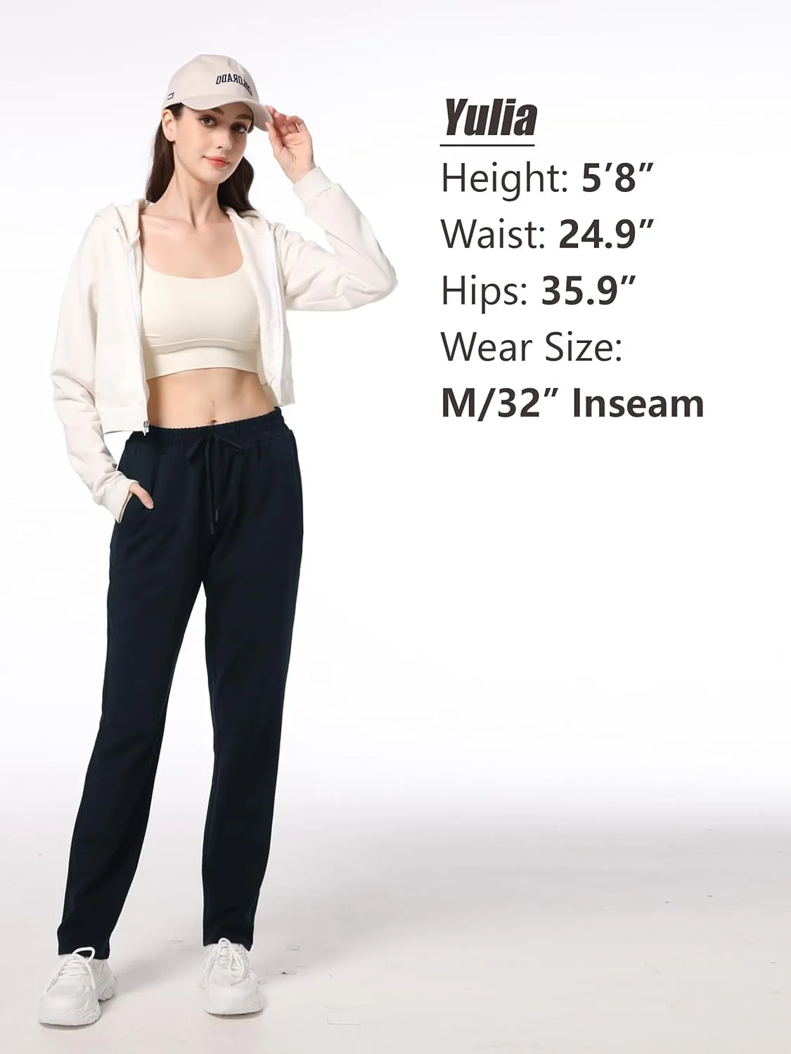 SEVEGO Women's Sweatpants Tall Cotton Yoga Lounge 30"/32"/34"/36" Casual Open Bottom Soft Workout Zipper Pocket Joggers