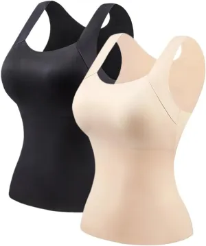 Shamfreshen U Neck Shapewear Built-in Bra Tank, Camisole Tops for Women Built in Bra, Shapewear Tank Tops for Women