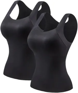 Shamfreshen U Neck Shapewear Built-in Bra Tank, Camisole Tops for Women Built in Bra, Shapewear Tank Tops for Women