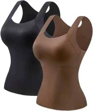 Shamfreshen U Neck Shapewear Built-in Bra Tank, Camisole Tops for Women Built in Bra, Shapewear Tank Tops for Women