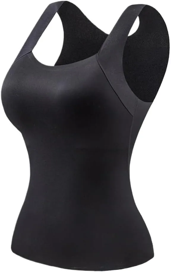 Shamfreshen U Neck Shapewear Built-in Bra Tank, Camisole Tops for Women Built in Bra, Shapewear Tank Tops for Women