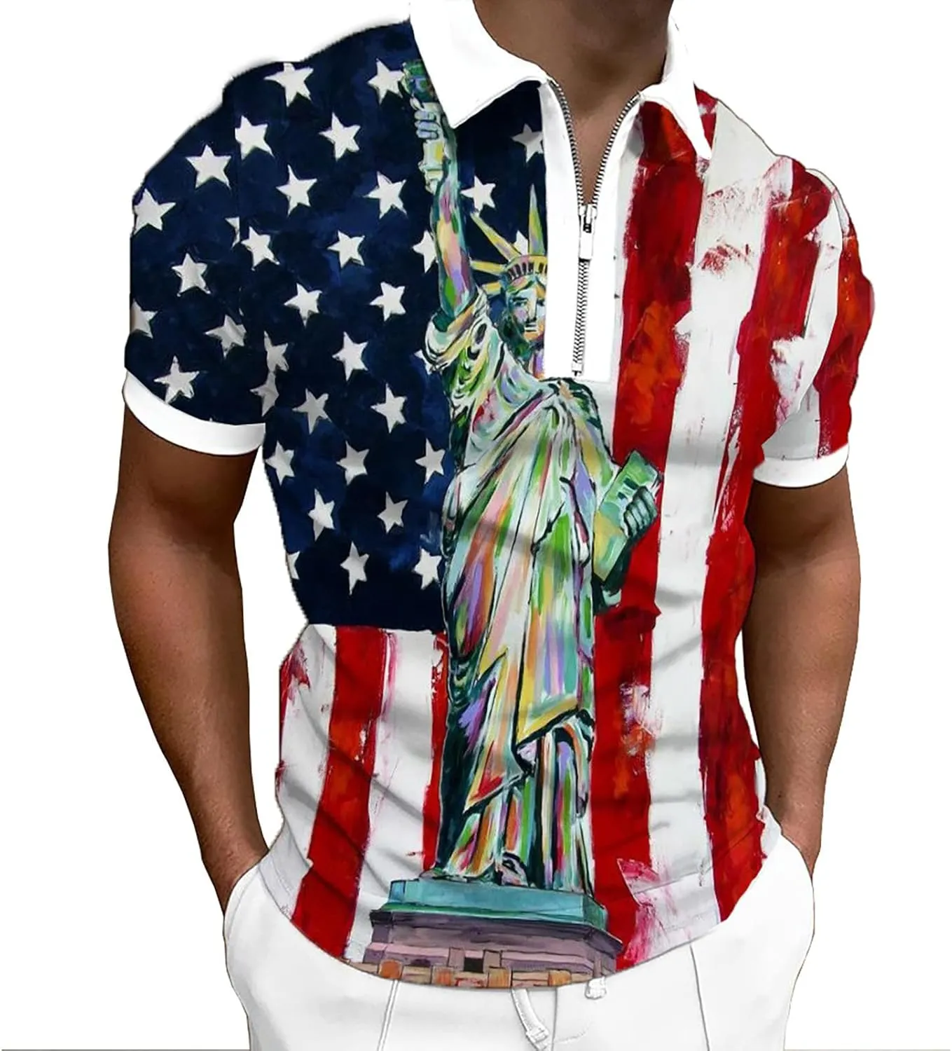 Short Sleeve Polo Shirts for Men Short Sleeve Polo Shirts for Men Sleeve Performance Patriotic Shirt Funny Shirt Men