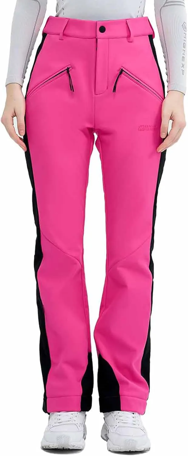 Ski Pants for Women Snow Fleece Lined Snowboard Soft Shell Slim Fit Fitted Waterproof Windproof Warm