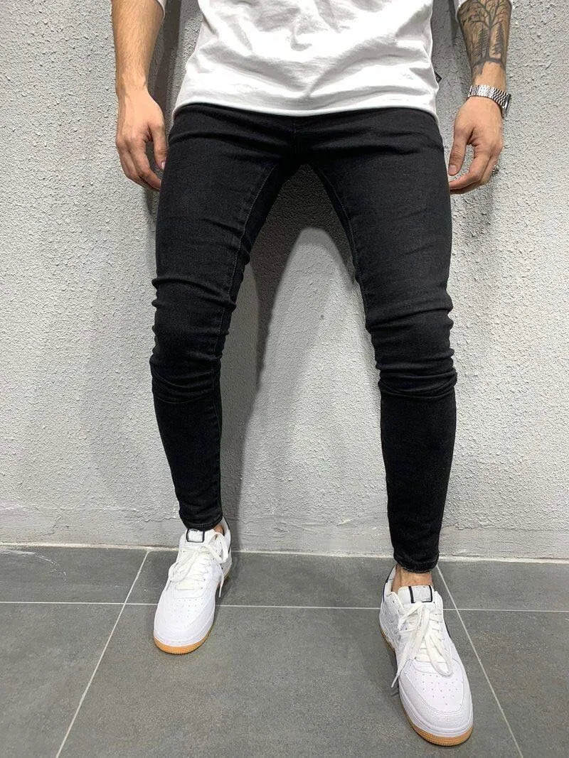 Skinny Jeans for Men Slim Fit Stretch Ripped Tapered Leg Fashion Jeans Distressed Destroyed Holes Skinny Denim Pants