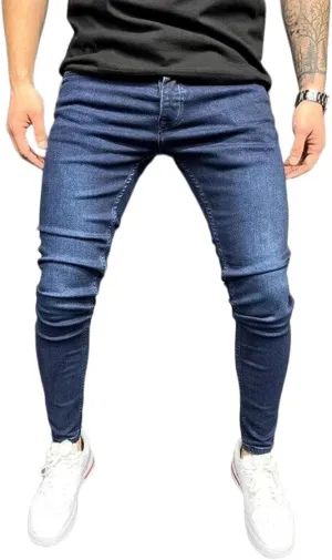 Skinny Jeans for Men Slim Fit Stretch Ripped Tapered Leg Fashion Jeans Distressed Destroyed Holes Skinny Denim Pants