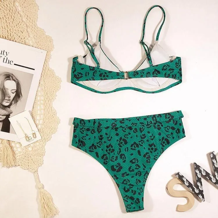 Sling Split Leopard Printing bikini