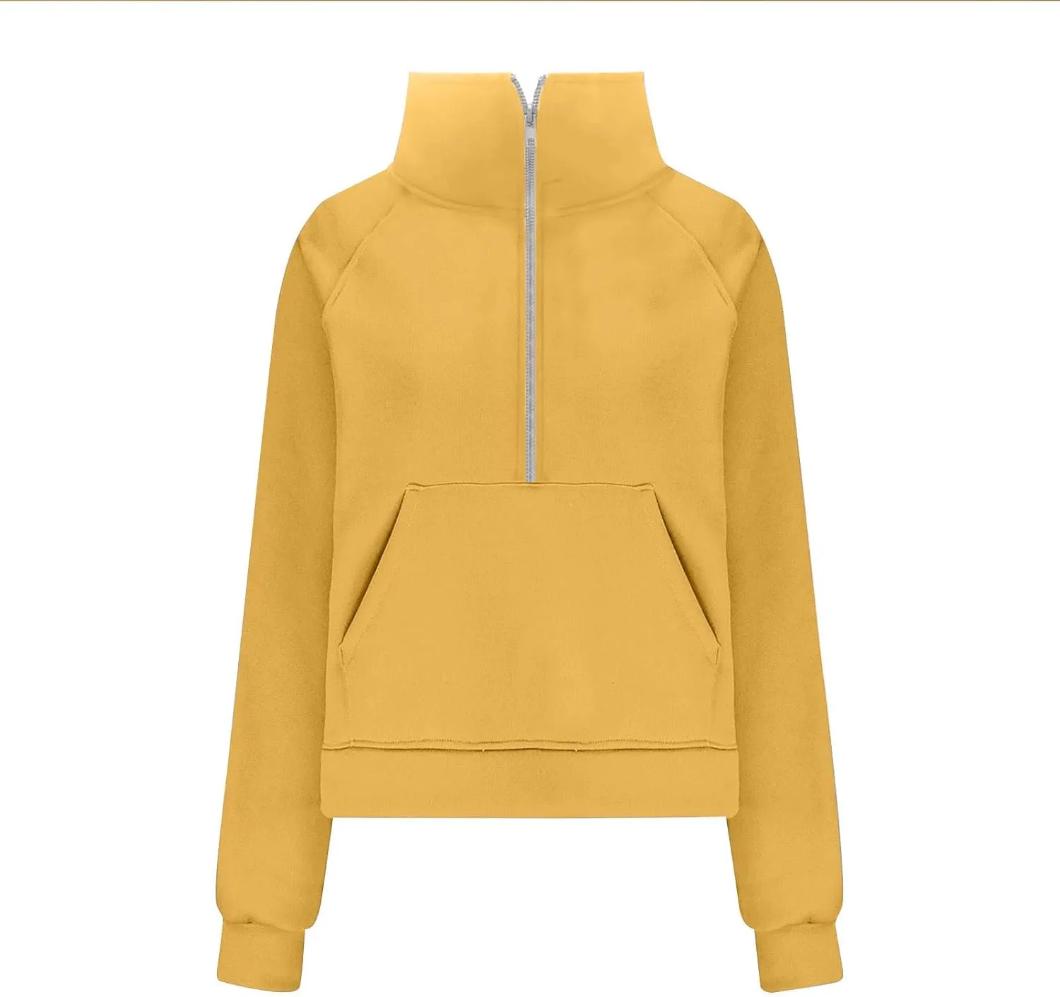SMIDOW Womens Half Zip Cropped Hoodies Oversized Fleece Quarter Zip Pullover Tops Fall Winter Clothes 2023 Outfits Sweatshirt