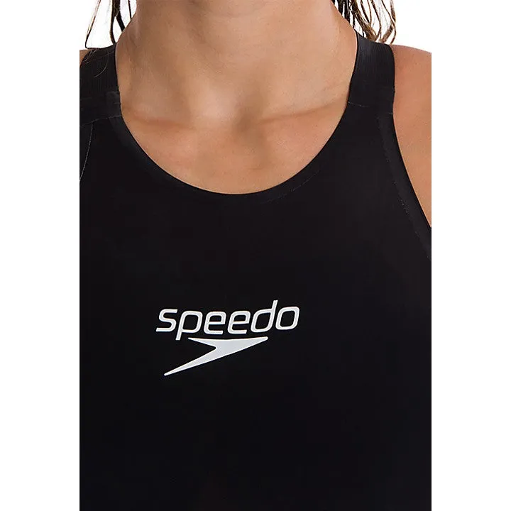 Speedo LZR Pure Valor Kneeskin Open Back- Black
