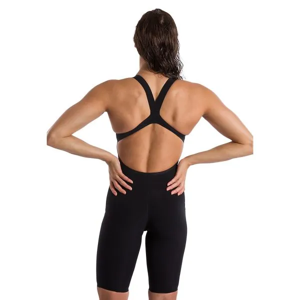 Speedo LZR Pure Valor Kneeskin Open Back- Black