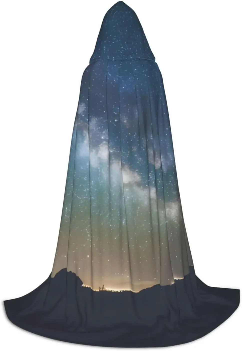 Starry Night Sky Outer Space Hooded Cloak Coat Winter Warm Long Cloak Cosplay Costumes Outerwear Carnivals