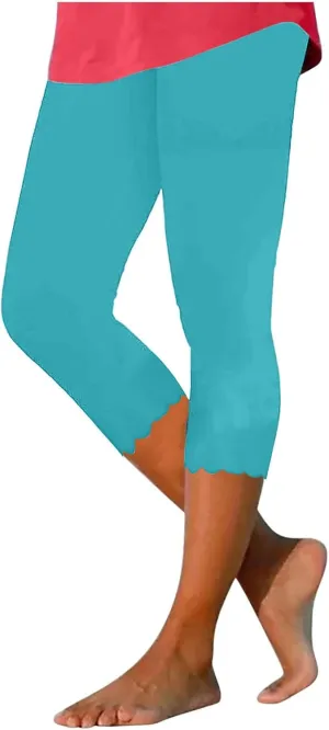 Summer Capri Leggings for Women Slim Fitting Soft Yoga Capris Lightweight Workout Running Yoga Pants Comfy Sweatpants