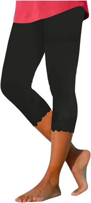 Summer Capri Leggings for Women Slim Fitting Soft Yoga Capris Lightweight Workout Running Yoga Pants Comfy Sweatpants