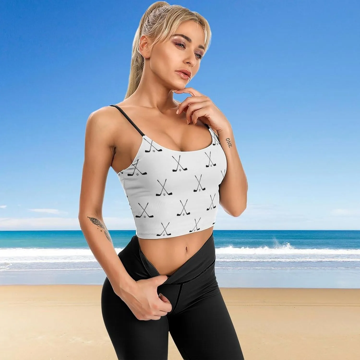 Summer Sleeveless for Women, Loose Fit Basic Casual Summer Sleeveless Shirts Golf Balls Printed Camisole