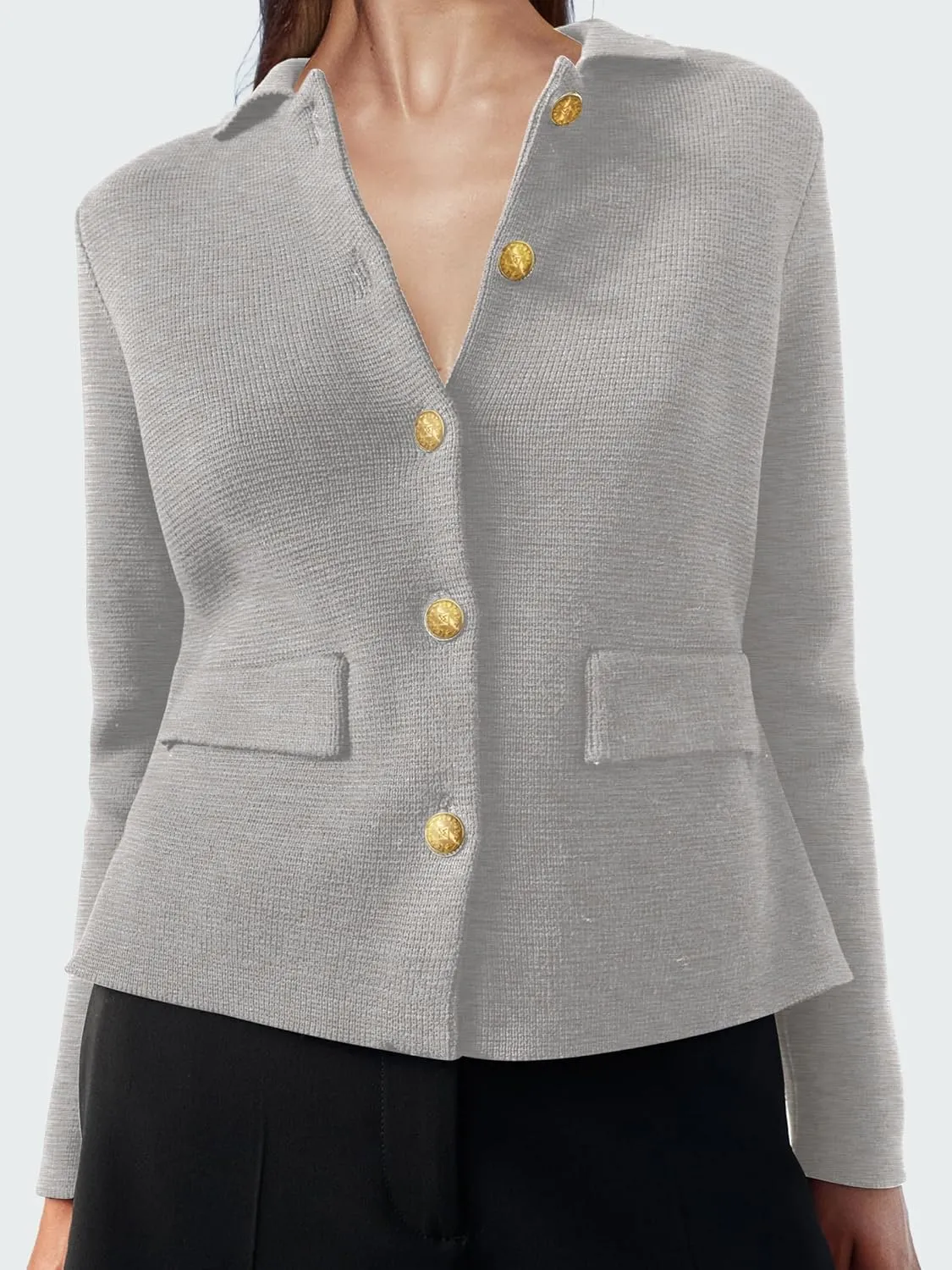 SuperPrity Cardigan Sweaters for Women Long Sleeve Lightweight Cropped Knit Blazer Button Jacket 2024 Fashion Fall Outfits