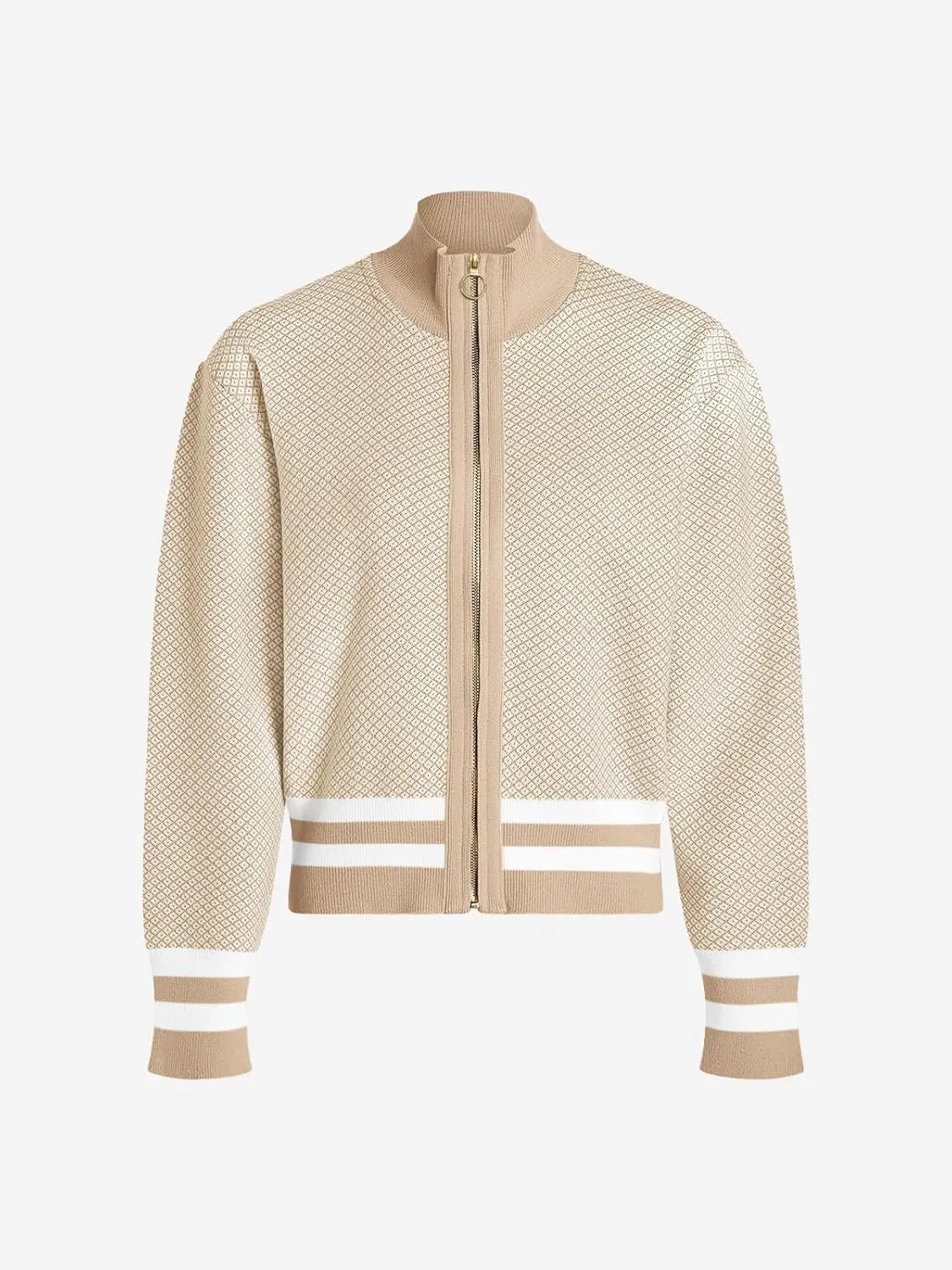 SuperPrity Cardigan Sweaters for Women Long Sleeve Zip Up Lightweight Knit Jacket 2024 Fashion Fall Baseball Coats Outwear