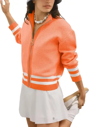 SuperPrity Cardigan Sweaters for Women Long Sleeve Zip Up Lightweight Knit Jacket 2024 Fashion Fall Baseball Coats Outwear