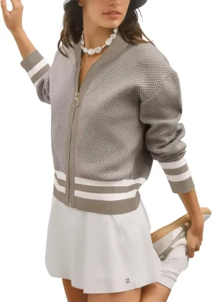 SuperPrity Womens Cardigan Sweaters Long Sleeve Zip Up Lightweight Knit Jacket Casual Baseball Coat 2024 Trendy Fall Clothes