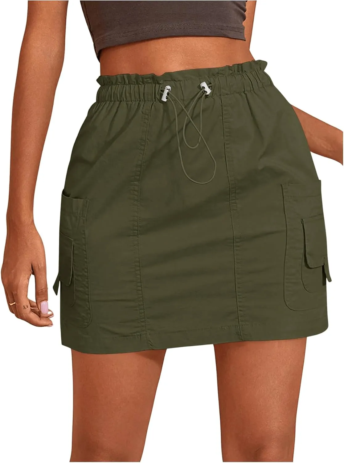 SweatyRocks Women's Cargo High Waisted Lightweight Short Skirts Casual Skorts with Pockets