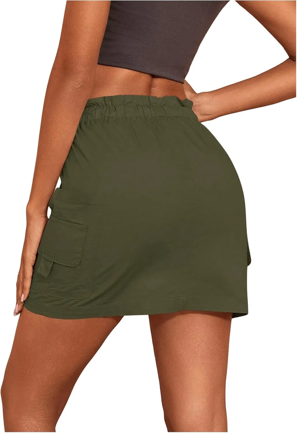 SweatyRocks Women's Cargo High Waisted Lightweight Short Skirts Casual Skorts with Pockets