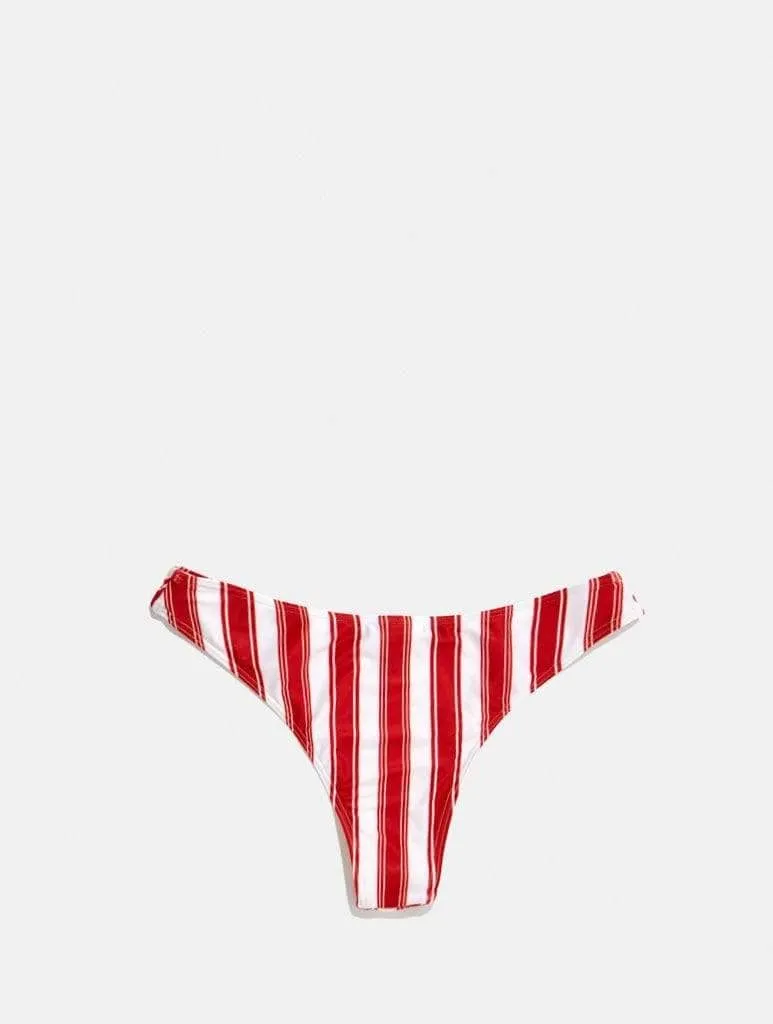 Sydney Red Stripe Bikini Bottoms