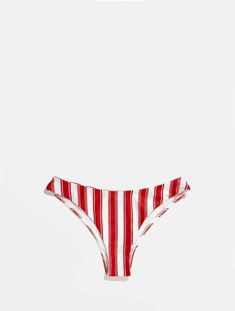 Sydney Red Stripe Bikini Bottoms