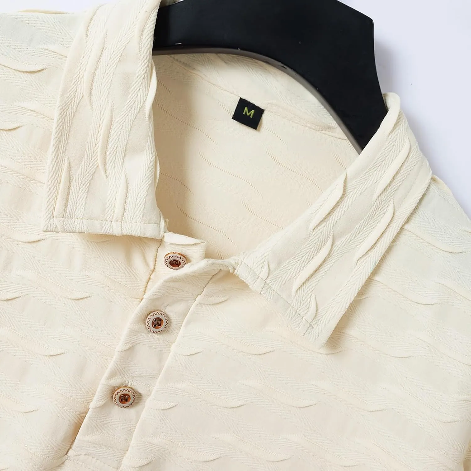 T Shirts Men and Fashionable Thousand Bird Grid Color Blocking Button Standing Collar Short Sleeved Golf Shirts for