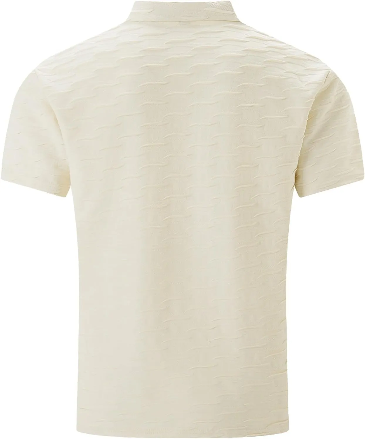 T Shirts Men and Fashionable Thousand Bird Grid Color Blocking Button Standing Collar Short Sleeved Golf Shirts for