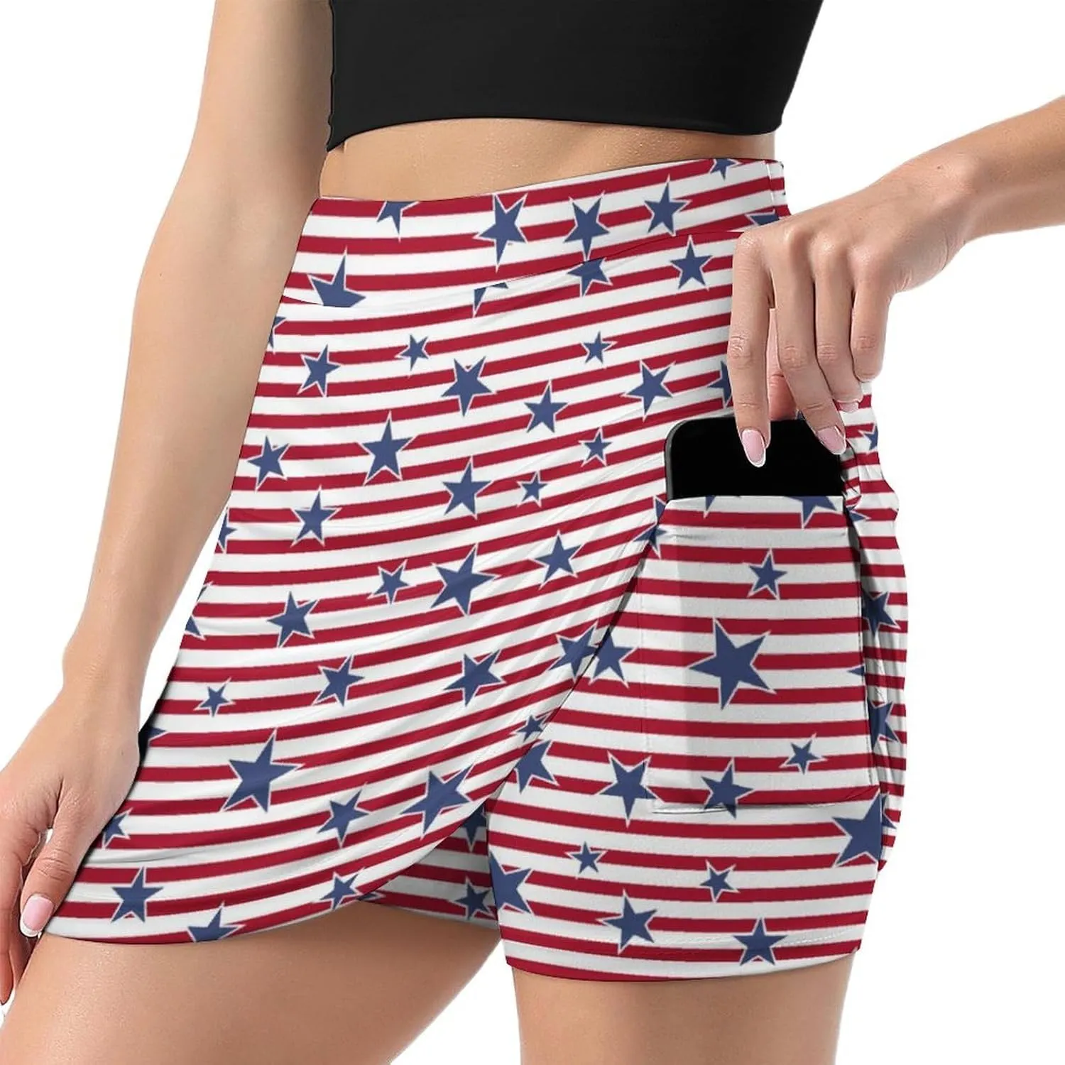 TAIZIYEAH American Flag Tennis Skirts for Women Athletic Golf Skorts Soft