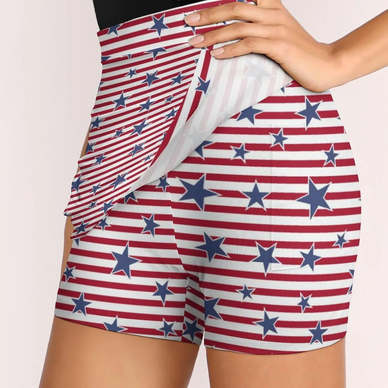TAIZIYEAH American Flag Tennis Skirts for Women Athletic Golf Skorts Soft
