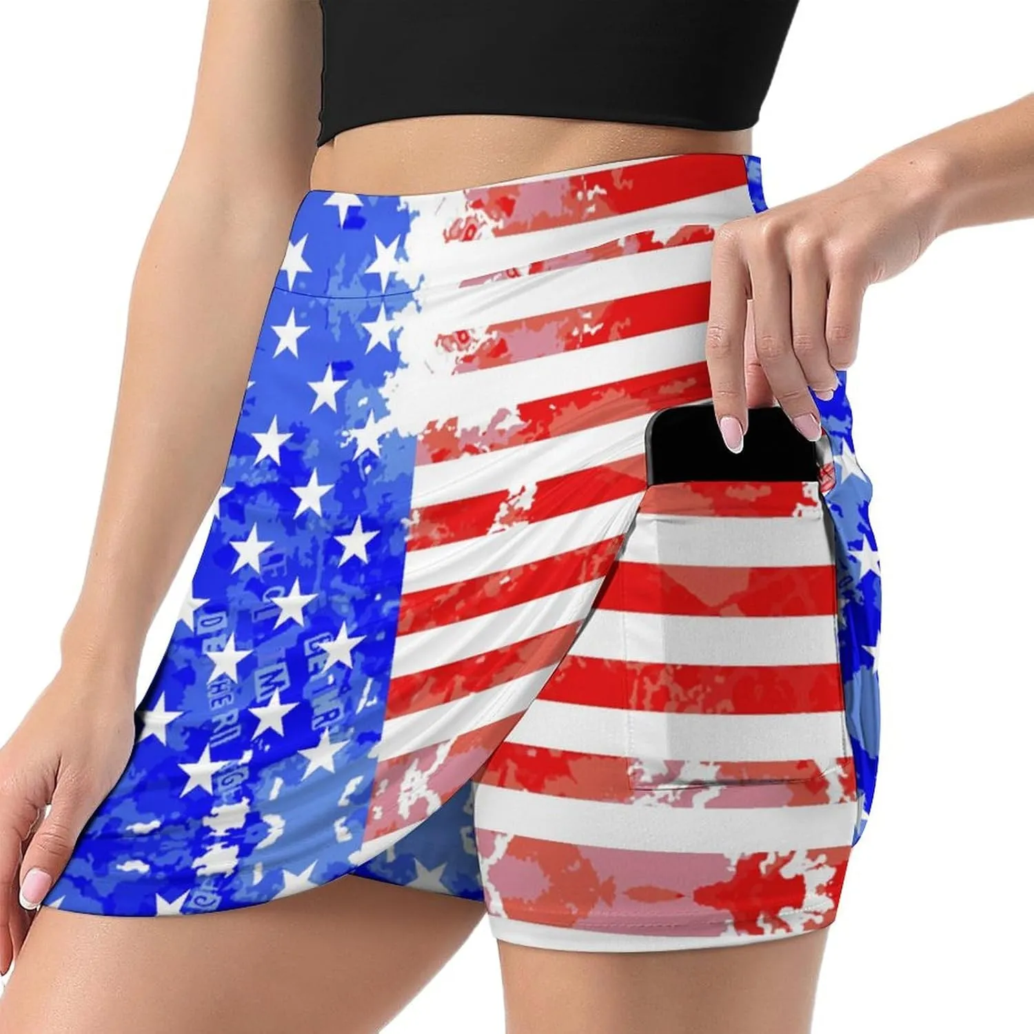 TAIZIYEAH American Flag Tennis Skirts for Women Athletic Golf Skorts Soft