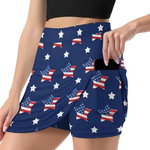 TAIZIYEAH American Flag Tennis Skirts for Women Athletic Golf Skorts Soft