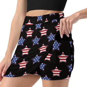 TAIZIYEAH American Flag Tennis Skirts for Women Athletic Golf Skorts Soft