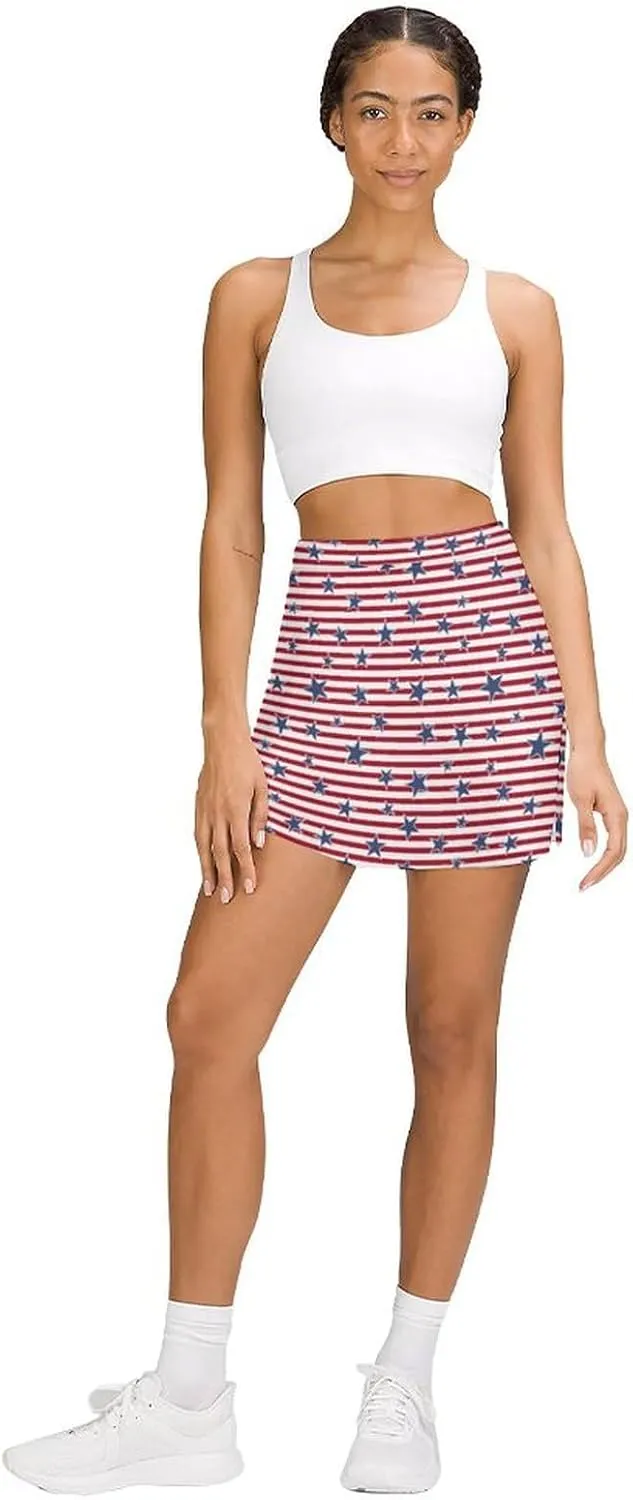 TAIZIYEAH American Flag Tennis Skirts for Women Athletic Golf Skorts Soft