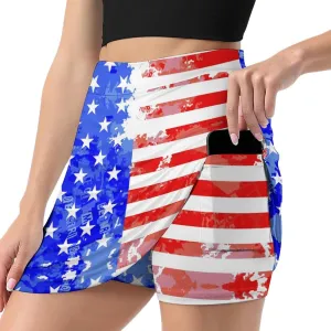 TAIZIYEAH American Flag Tennis Skirts for Women Athletic Golf Skorts Soft
