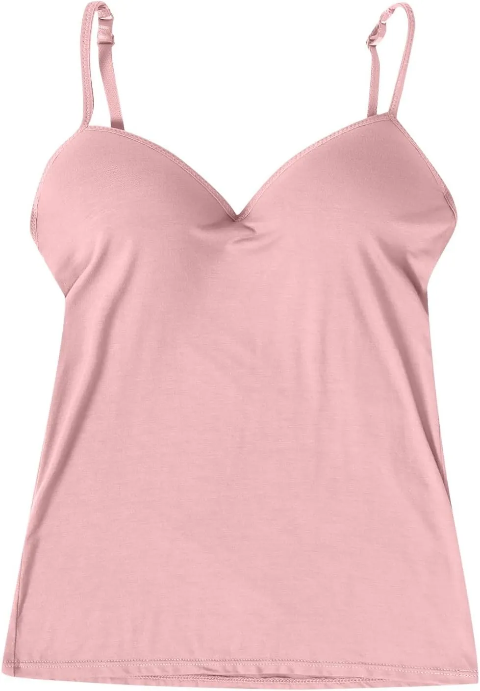 Tank Top with Built in Bra for Women Adjustable Spaghetti Strap Cami Tank Shelf Bra Camisole Tops Undershirts