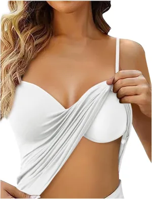 Tank Top with Built in Bra for Women Adjustable Spaghetti Strap Cami Tank Shelf Bra Camisole Tops Undershirts