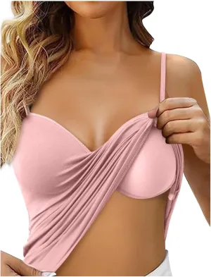 Tank Top with Built in Bra for Women Adjustable Spaghetti Strap Cami Tank Shelf Bra Camisole Tops Undershirts