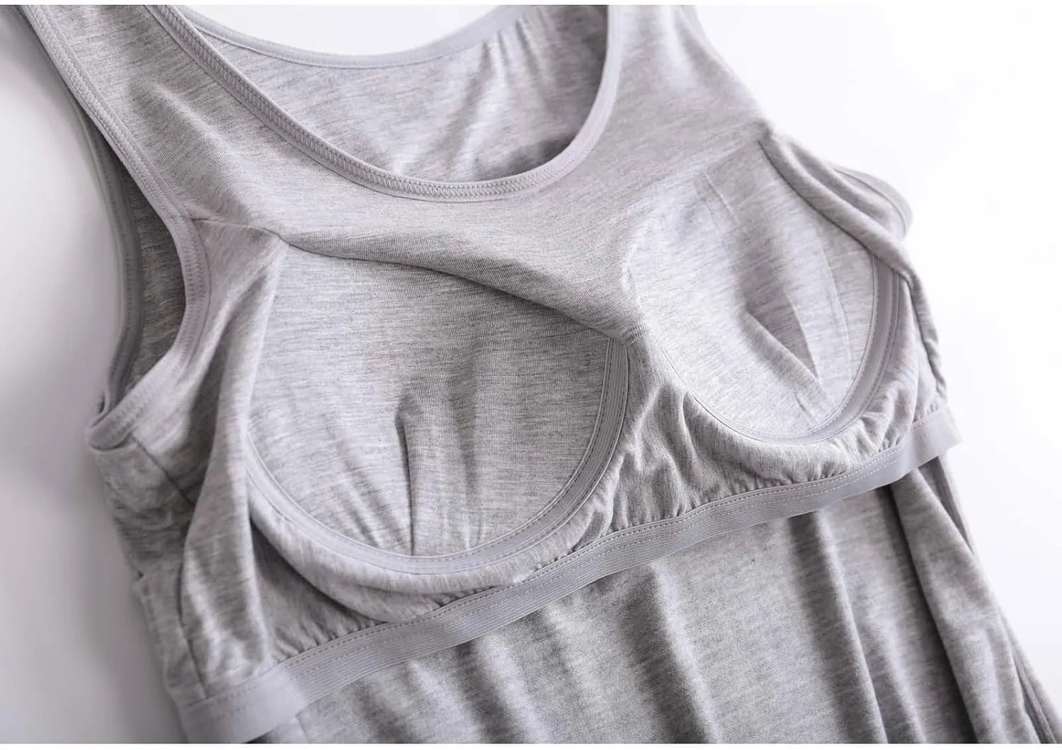 Tank Top with Built in Bra for Women Basic Yoga Top Sleeveless Scoop Neck Tank Top Cotton Tank Summer Casual Tops