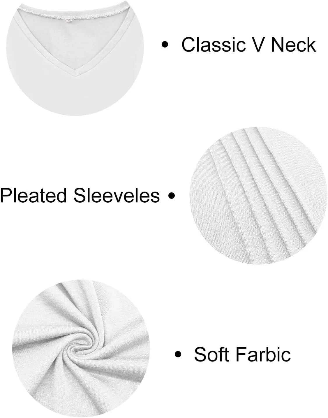 Tank-Tops-for-Women 2025 Summer Pleated Sleeveless Casual Loose Fit V Neck Tunics Dressy Flowy Shirts