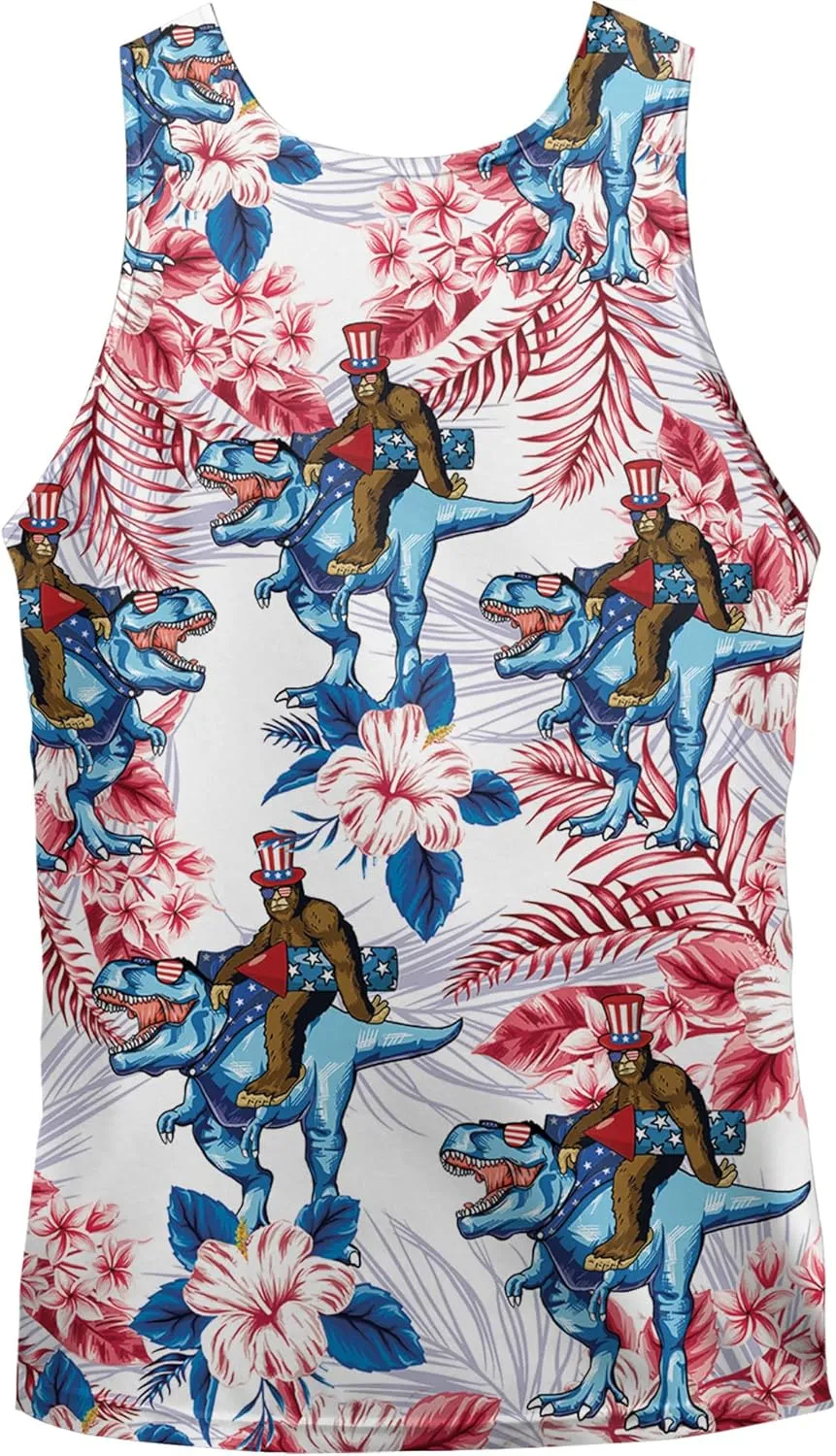 Tank Tops Men Print Funny Graphic Beach Tank Top for Men Summer Casual Wear