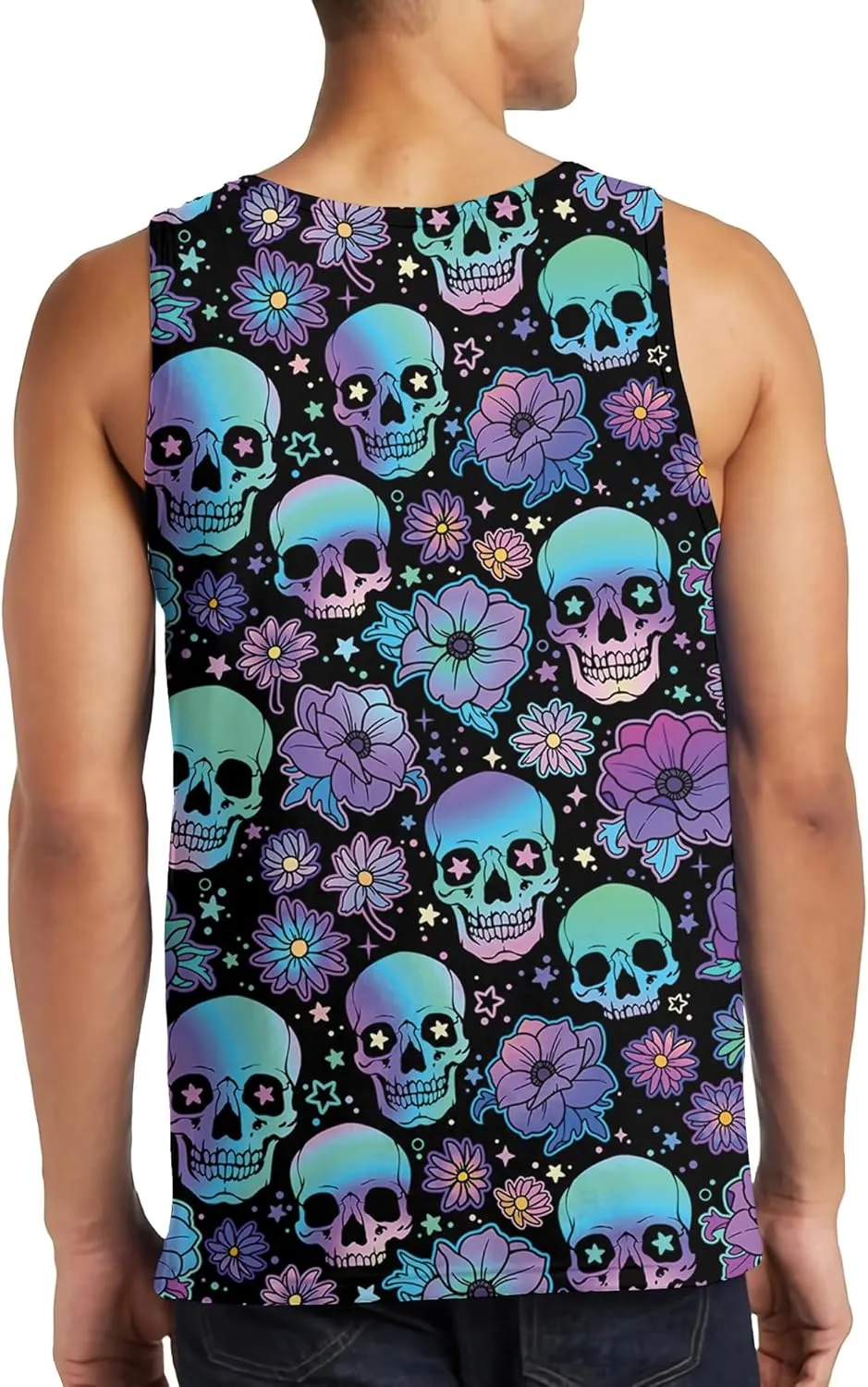 Tank Tops Men Print Funny Graphic Beach Tank Top for Men Summer Casual Wear