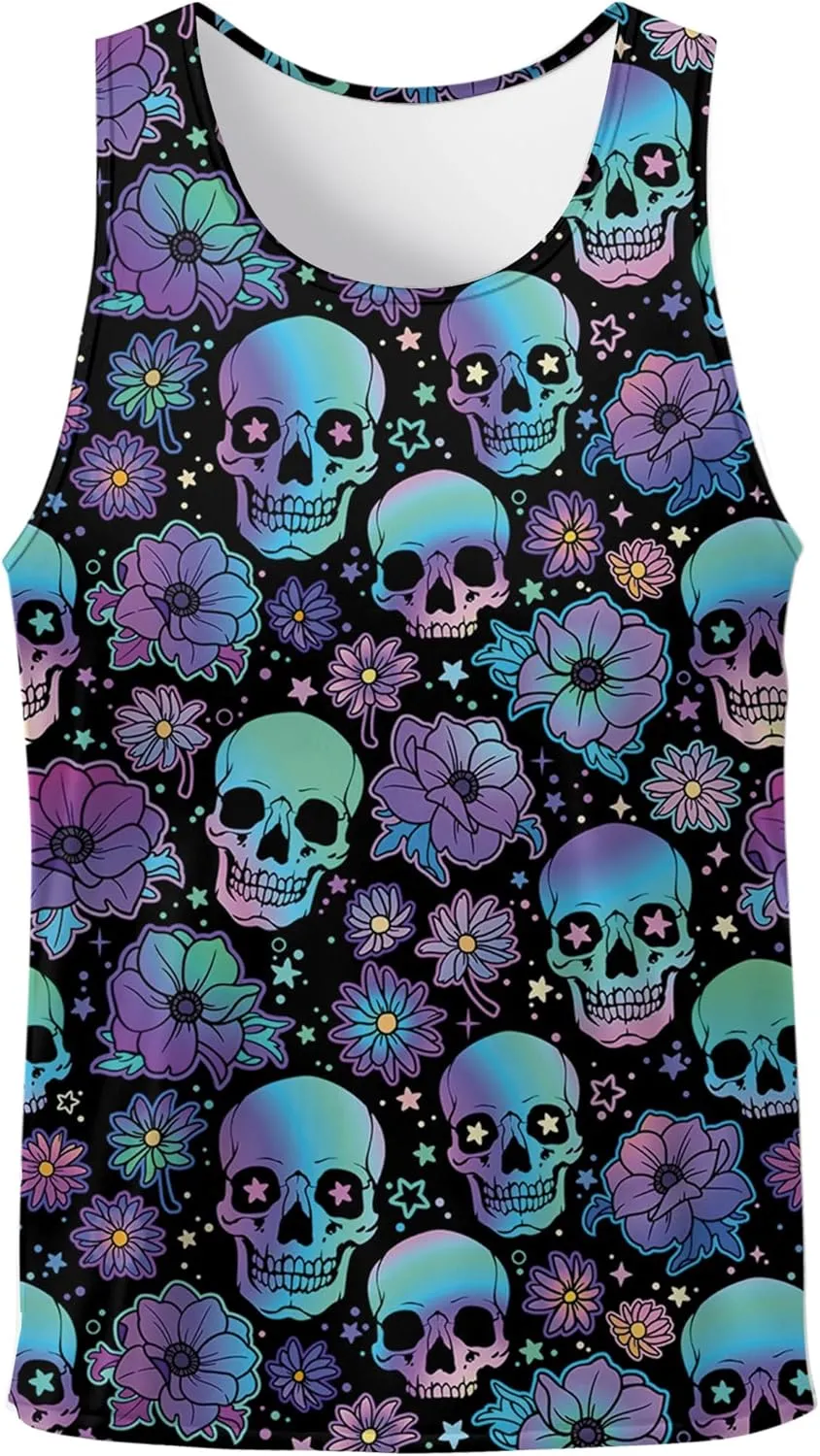 Tank Tops Men Print Funny Graphic Beach Tank Top for Men Summer Casual Wear