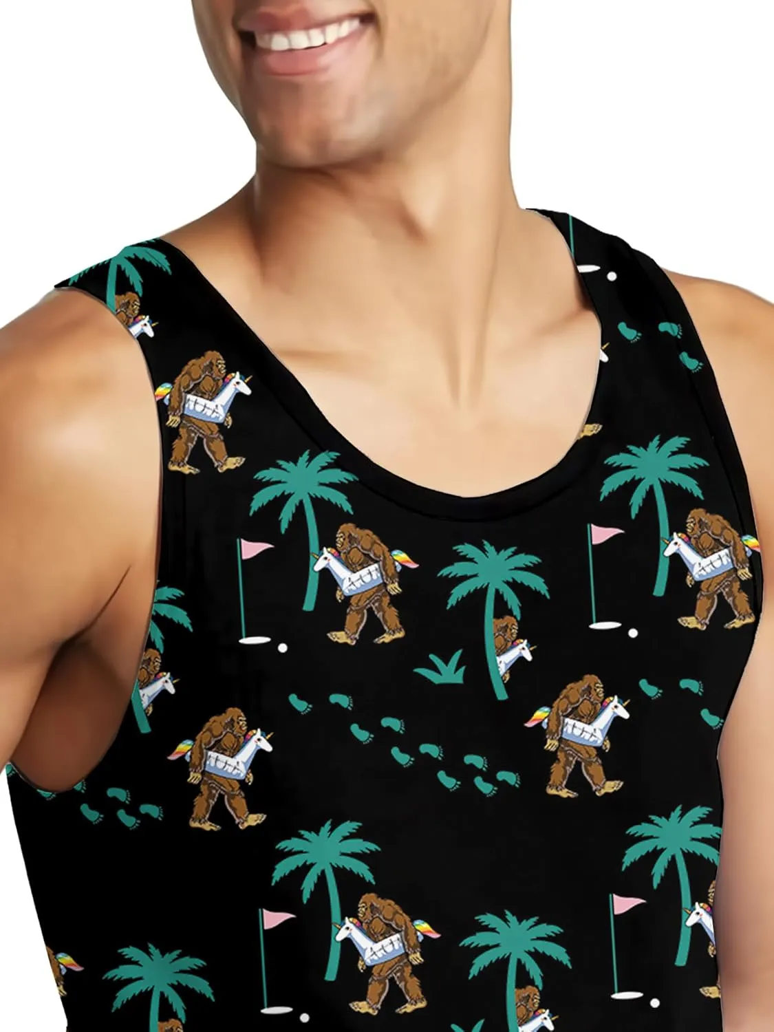 Tank Tops Men Print Funny Graphic Beach Tank Top for Men Summer Casual Wear