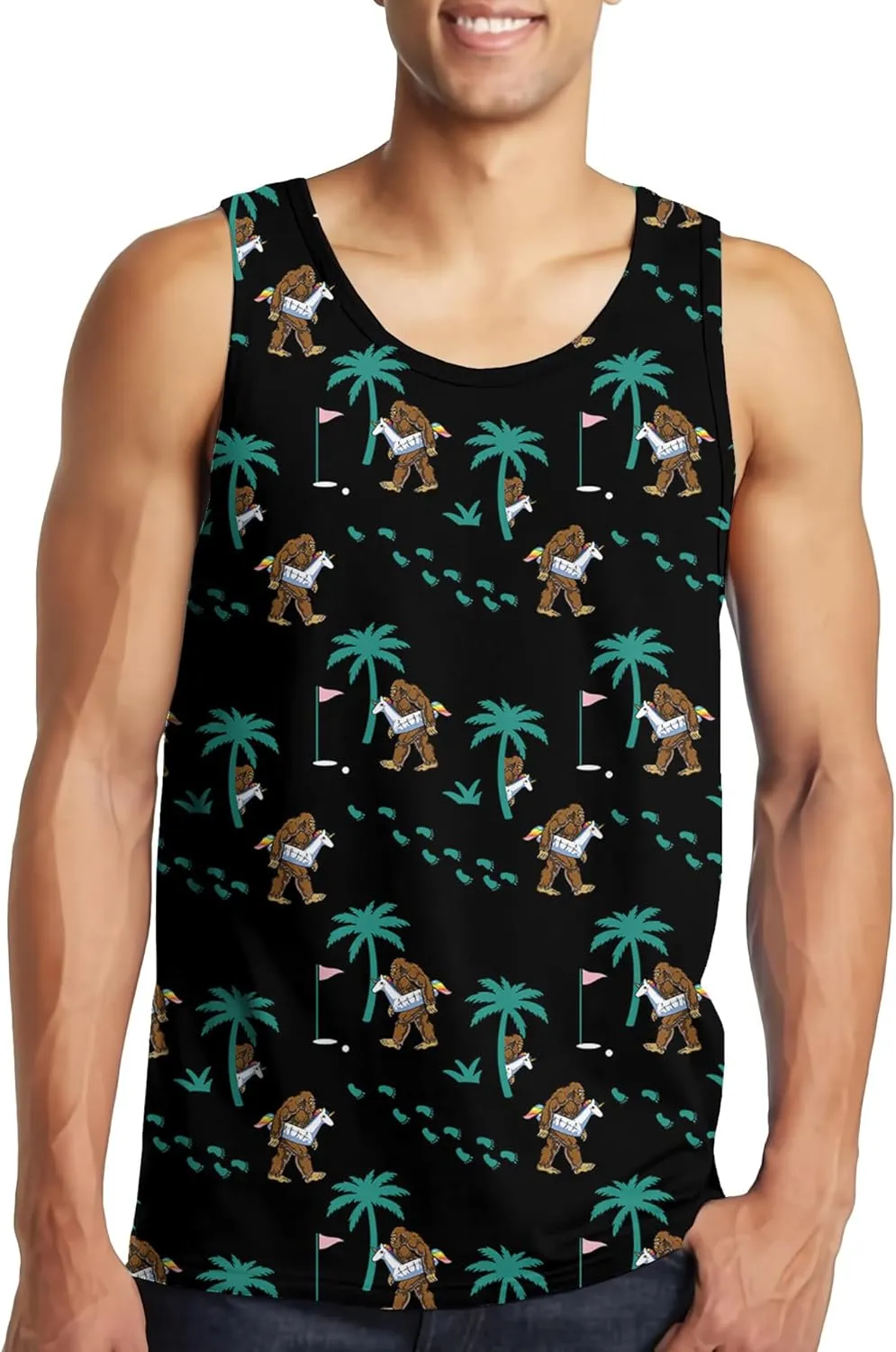 Tank Tops Men Print Funny Graphic Beach Tank Top for Men Summer Casual Wear