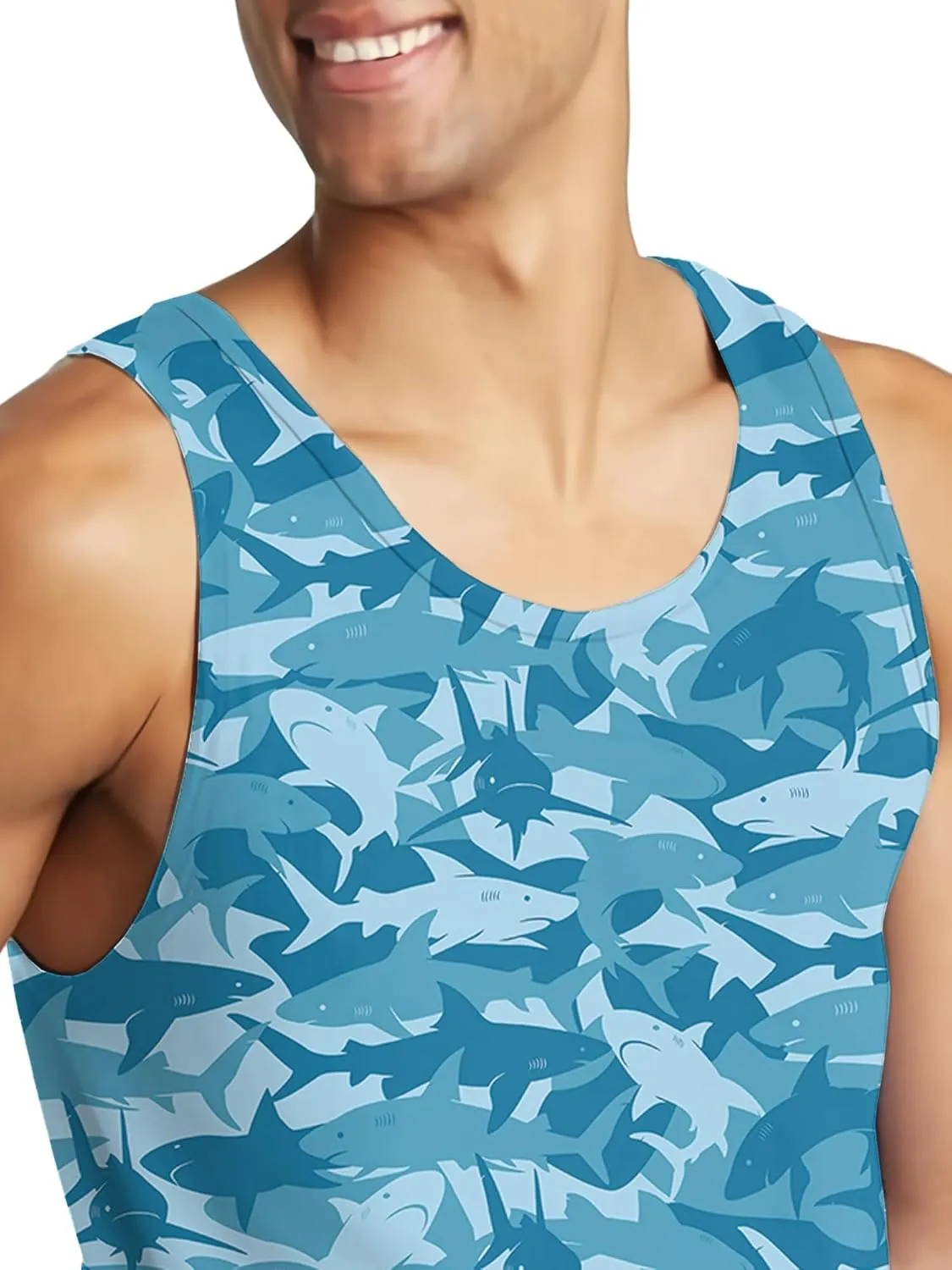 Tank Tops Men Print Funny Graphic Beach Tank Top for Men Summer Casual Wear