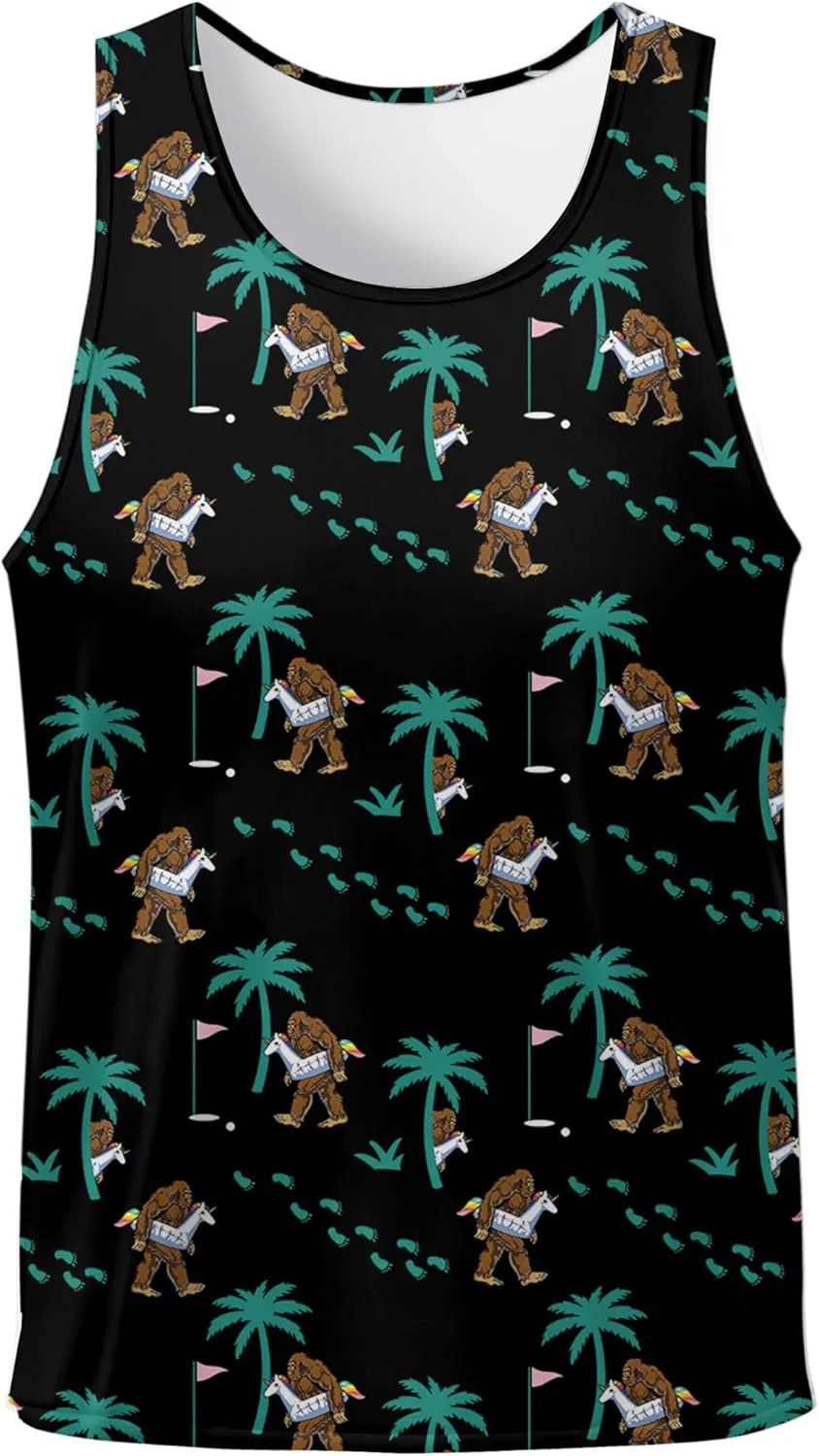 Tank Tops Men Print Funny Graphic Beach Tank Top for Men Summer Casual Wear