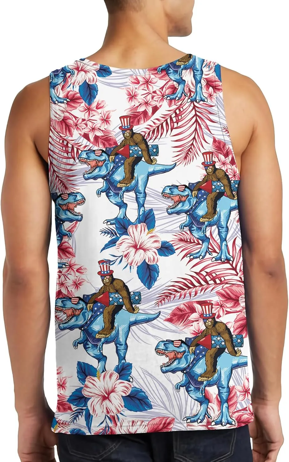 Tank Tops Men Print Funny Graphic Beach Tank Top for Men Summer Casual Wear